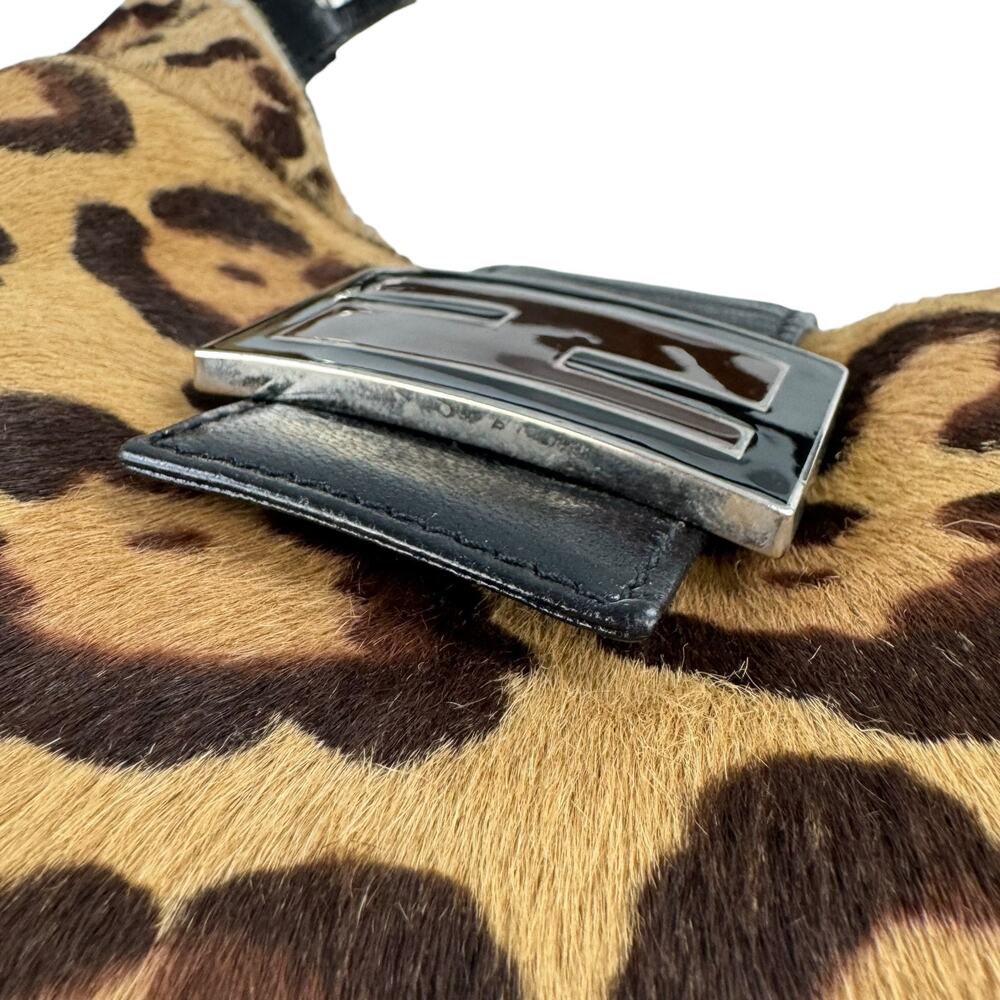 Fendi Vintage Leopard Print Calf Hair Shoulder Bag - Picture 14 of 16